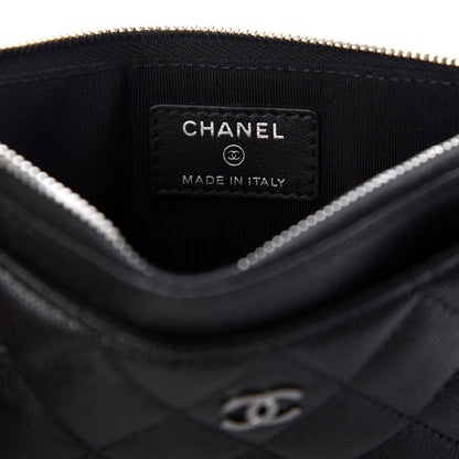 Chanel Iridescent Caviar Quilted Classic Zip Pouch Black 6 of 8