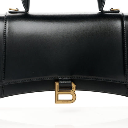 Balenciaga Shiny Box Calfskin Hourglass Stretch Top Handle Bag Black 9 of 12