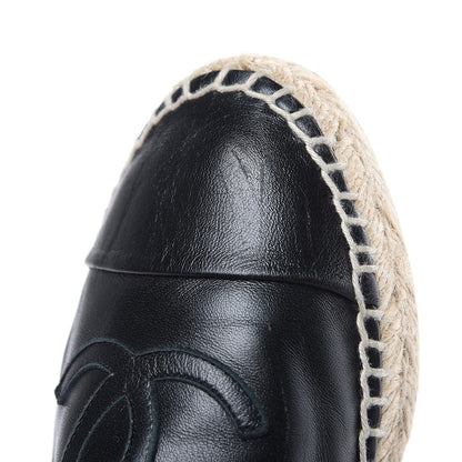 Chanel Lambskin CC Espadrilles 38 Black 10 of 12
