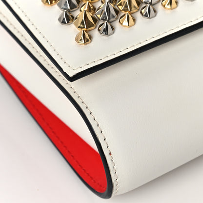 Christian Louboutin Calfskin Spikes Paloma Clutch Snow 7 of 8