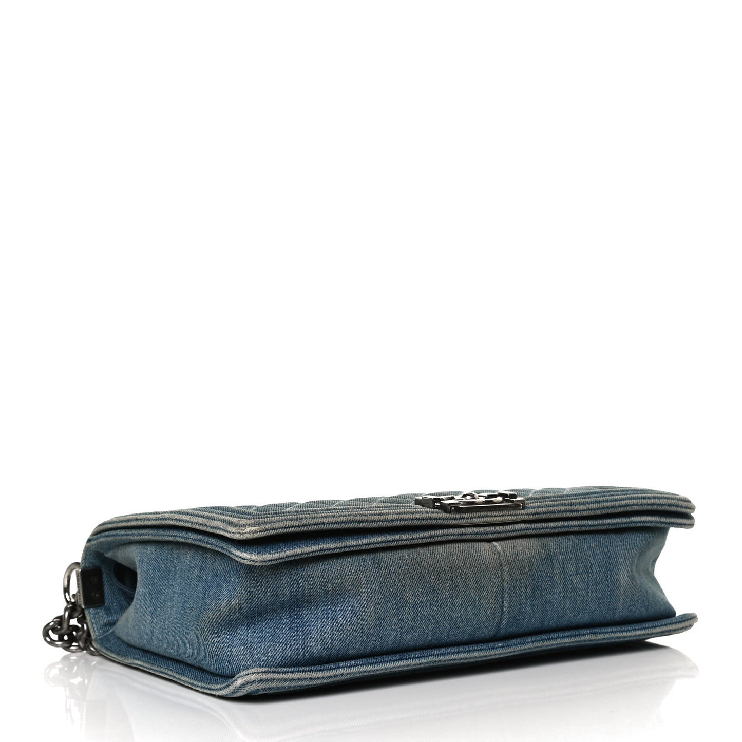 Denim Quilted Large Boy Flap Blue