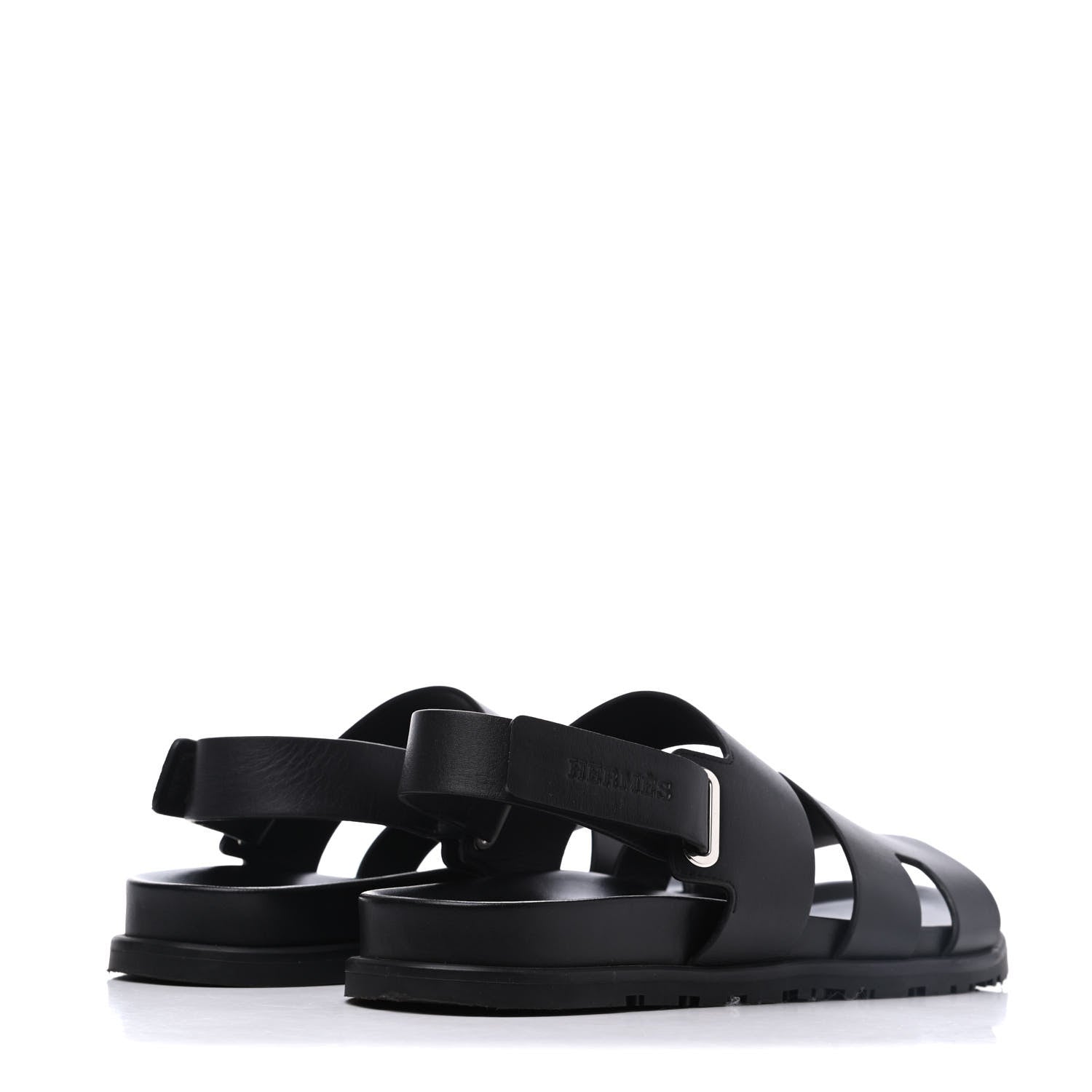 Hermes Calfskin Mens Takara Sandals 42 Black 4 of 15