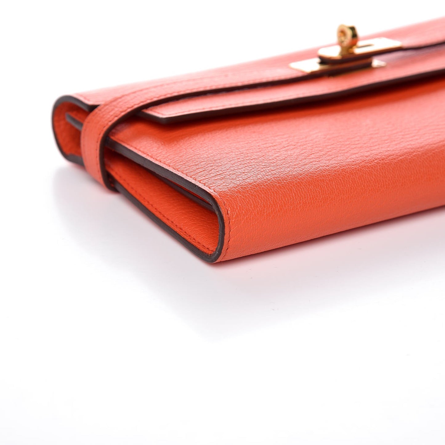 Chevre Mysore Kelly Longue Wallet Orange Poppy