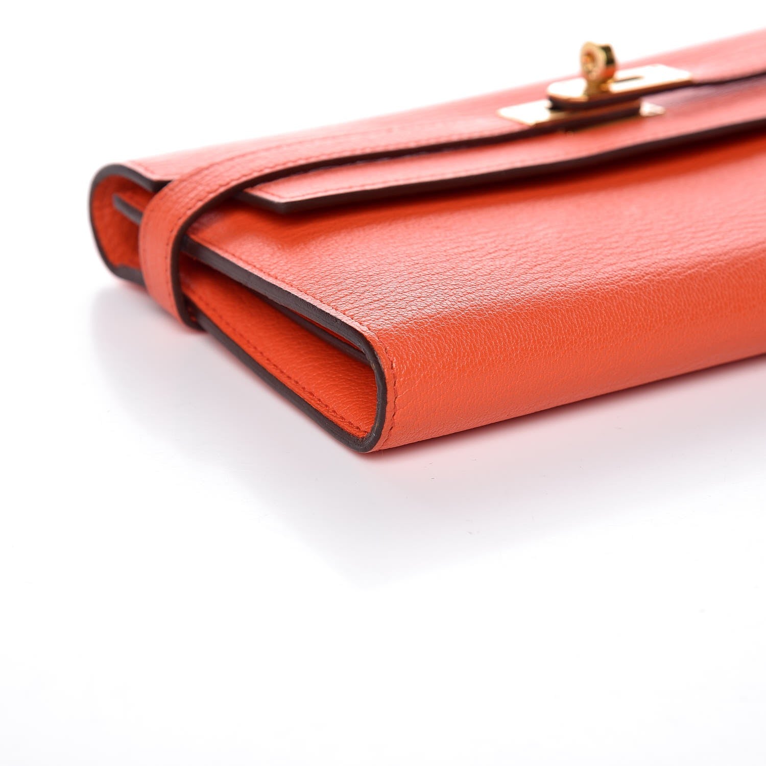 Hermes Chevre Mysore Kelly Longue Wallet Orange Poppy 22 of 24