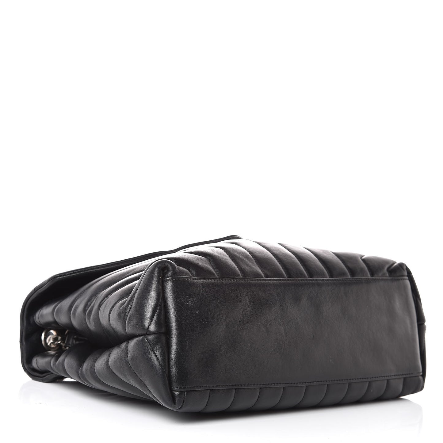 Calfskin Y Quilted Monogram Medium Loulou Chain Satchel Black