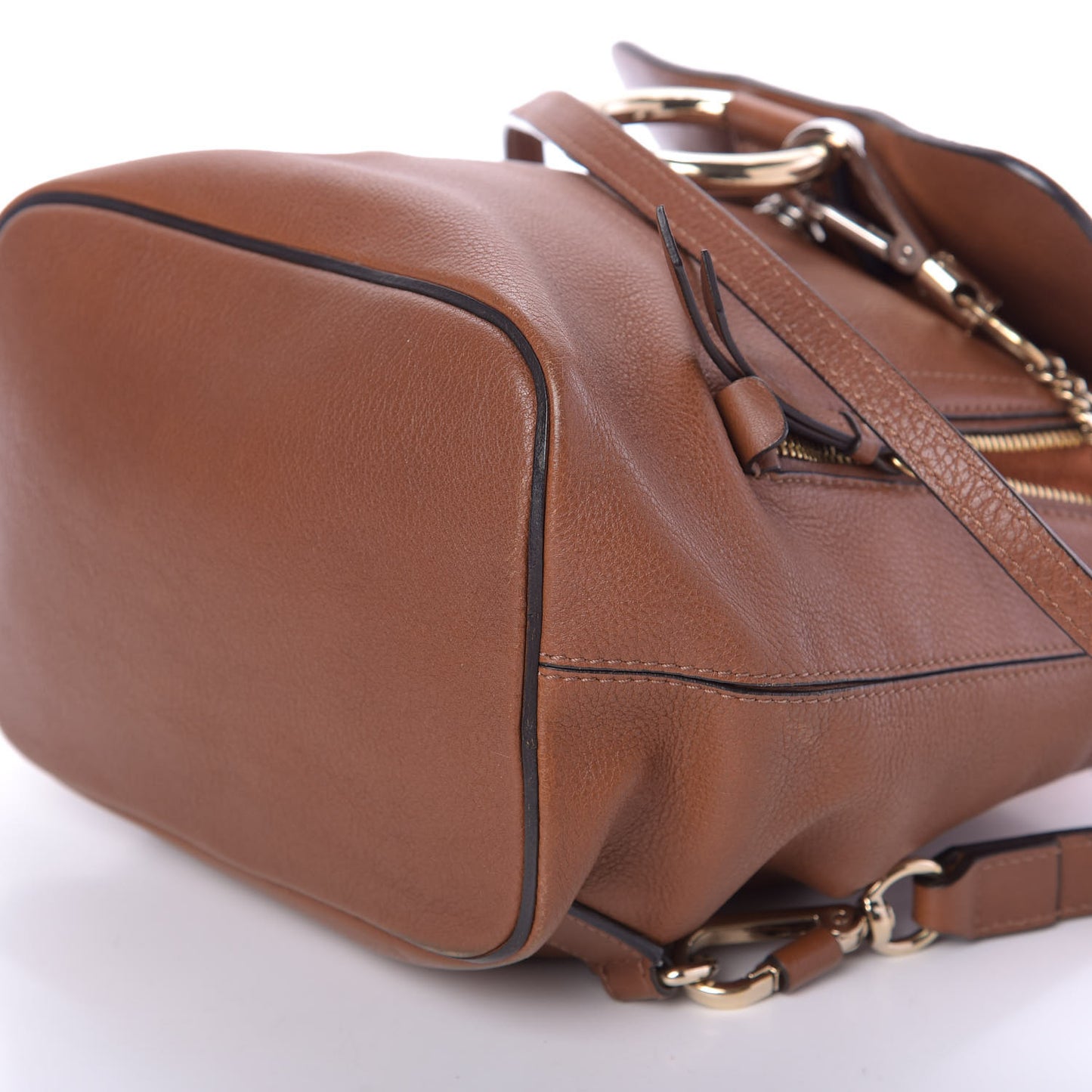 Suede Calfskin Small Faye Backpack Tobacco