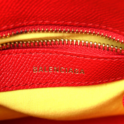 Balenciaga Signature Grained Calfskin Logo XXS Ville Top Handle Bag Rouge Coquelicot Black 6 of 11