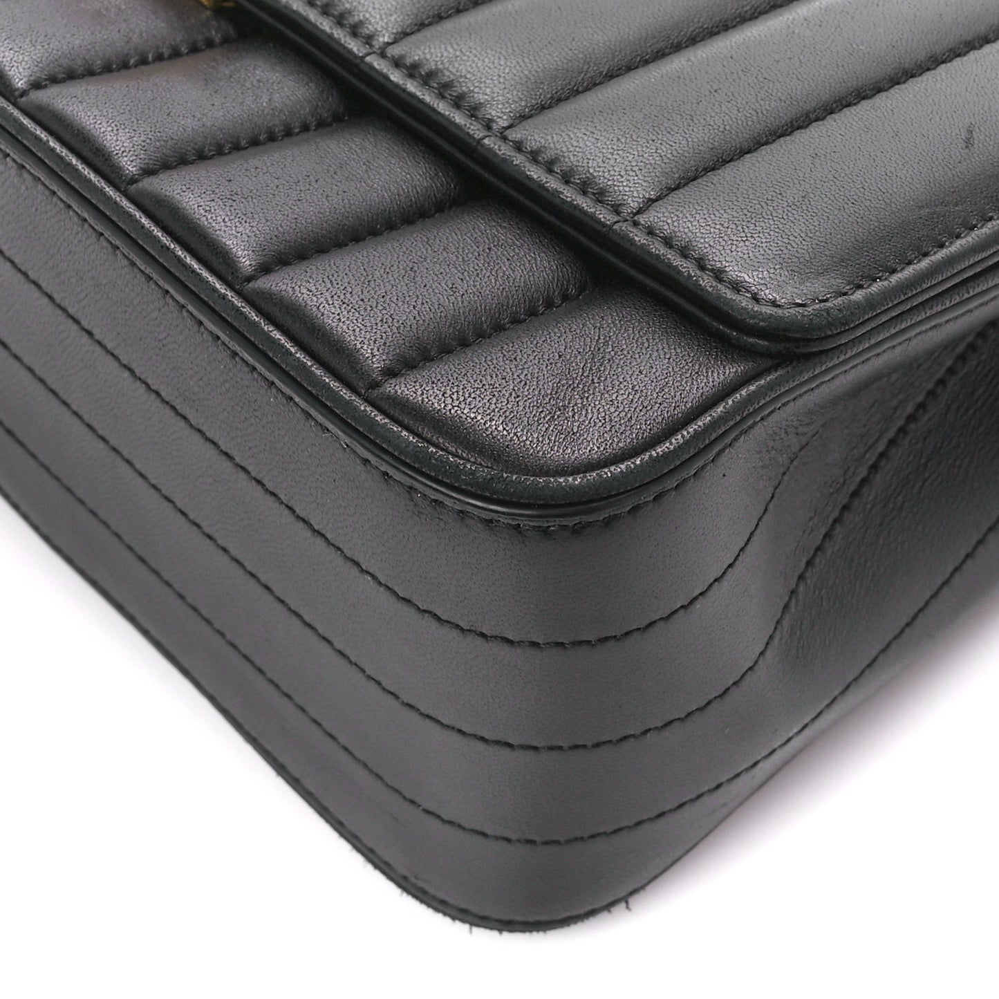 Lambskin Matelasse Monogram Large Vicky Chain Bag Black