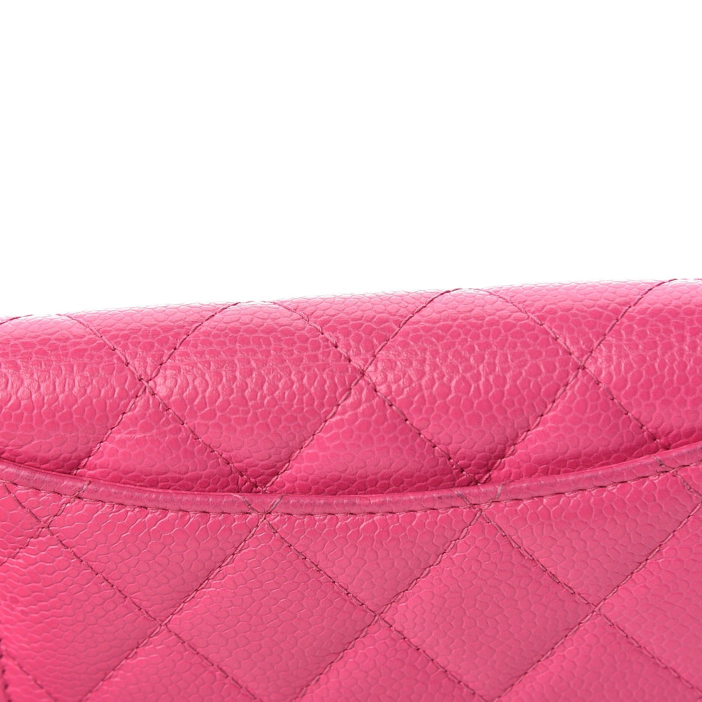 Caviar Quilted Small Flap Wallet Pink