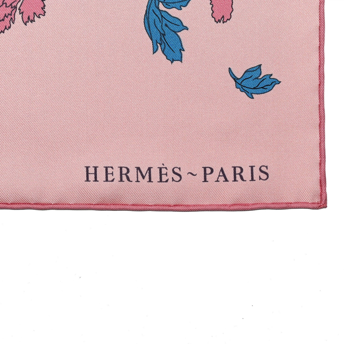Silk Twill Robe Legere Scarf 90 Rose Hortensia Bleu