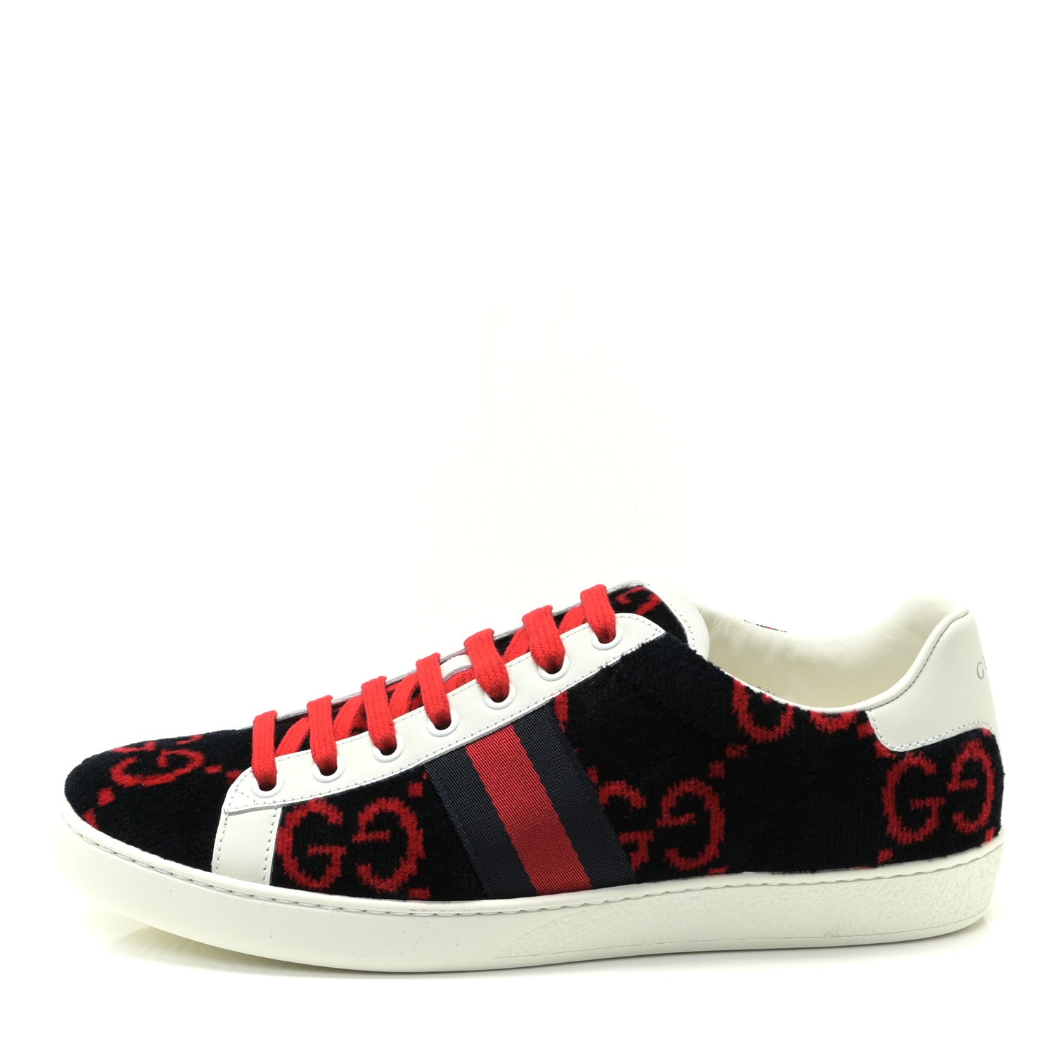 Gucci Terry Cloth GG Monogram Womens Ace Sneakers 38.5 Blue Red 1 of 7