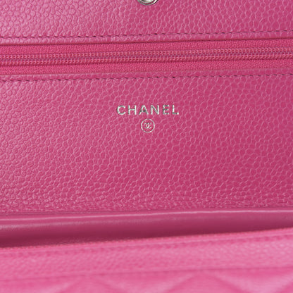 Chanel Caviar Quilted Wallet on Chain WOC Pink 8 of 11