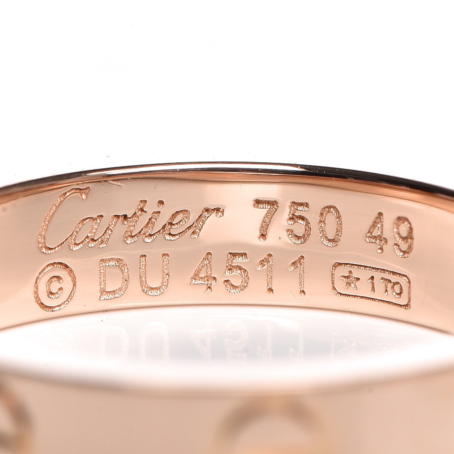 18K Pink Gold 3.5mm LOVE Wedding Band Ring 49 4.75