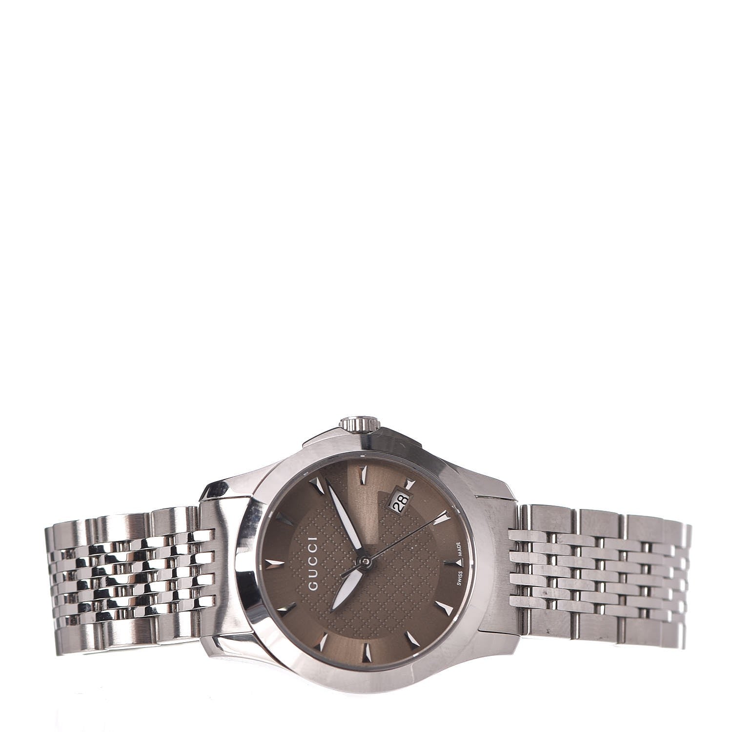 Gucci Stainless Steel 27mm G-Timeless Quartz Watch Brown 3 of 9