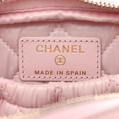 Chanel Caviar Quilted Small Curvy Pouch Cosmetic Case Light Pink 6 of 8