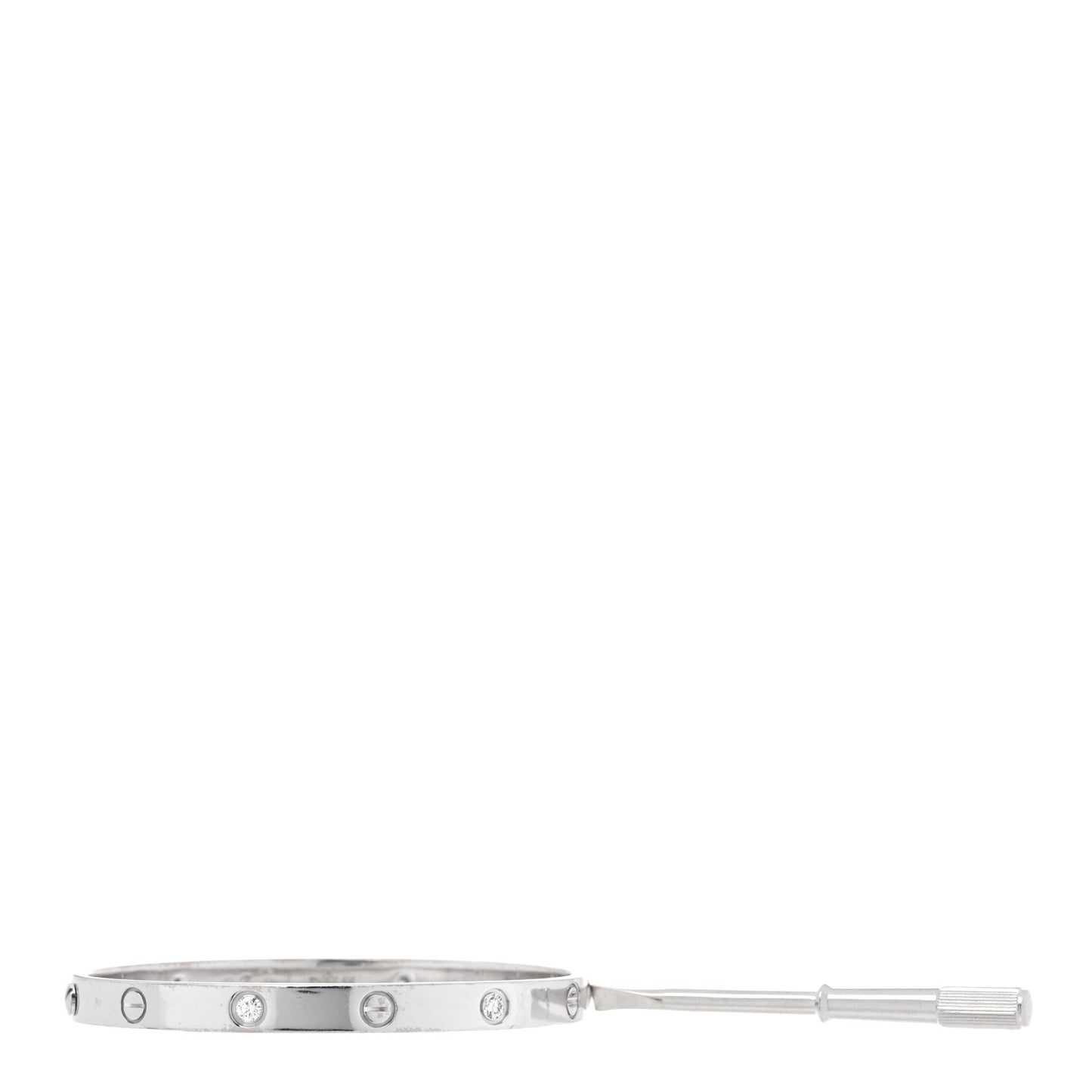 18K White Gold 4 Diamond Love Bracelet 17