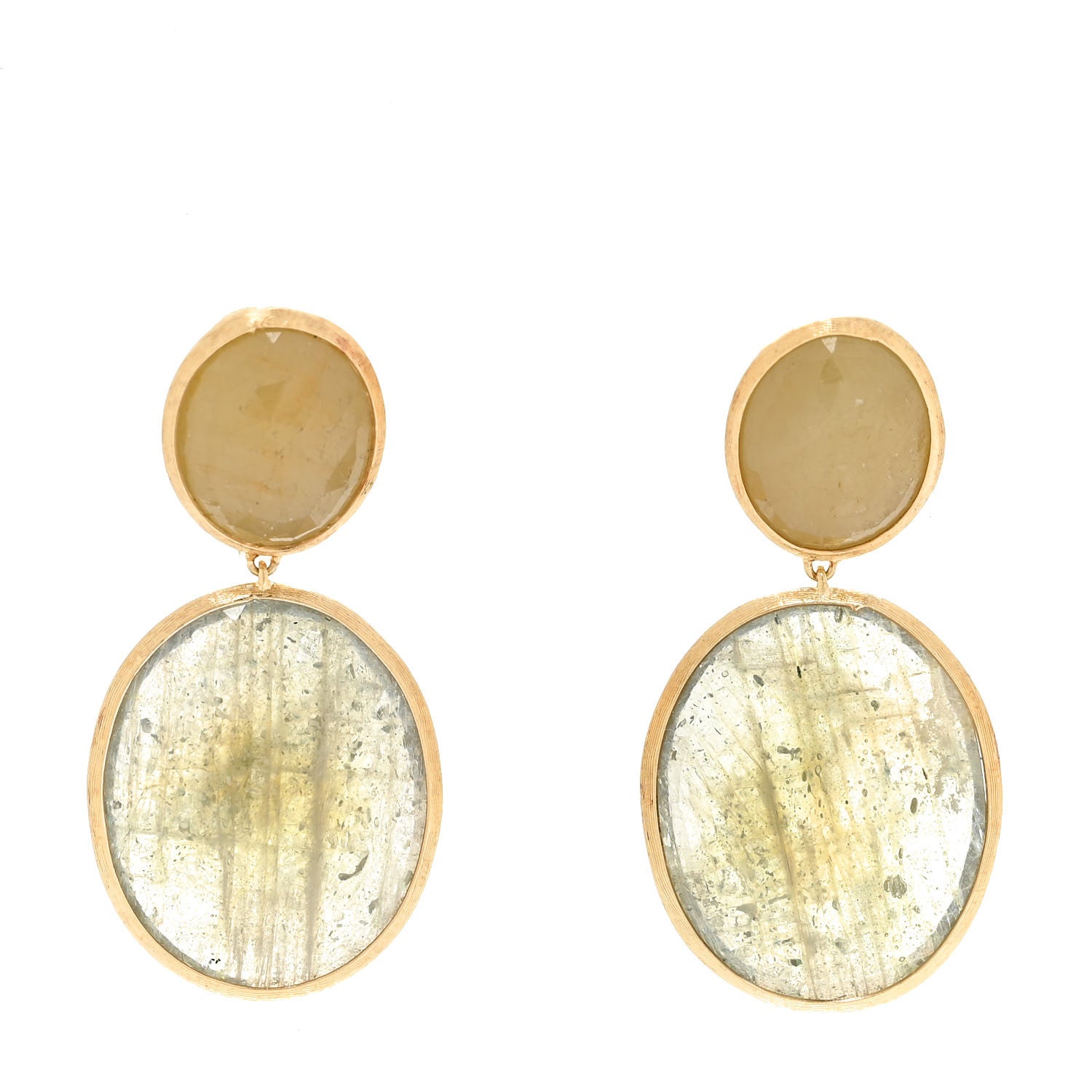 Marco Bicego 18K Yellow Gold Yellow Green Sapphire Drop Earrings 1 of 6