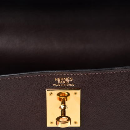 Hermes Evergrain Kelly Retourne 32 Chocolate 14 of 16