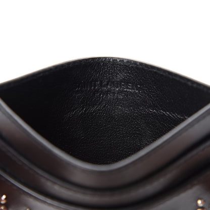 Saint Laurent Calfskin Studded Credit Card Case Black 6 of 7