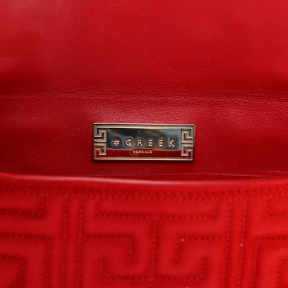 Versace Suede Quilted The Greek Crossbody Clutch Red 11 of 21