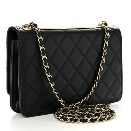 Chanel Lambskin Quilted Trendy CC Wallet On Chain WOC Black 3 of 12