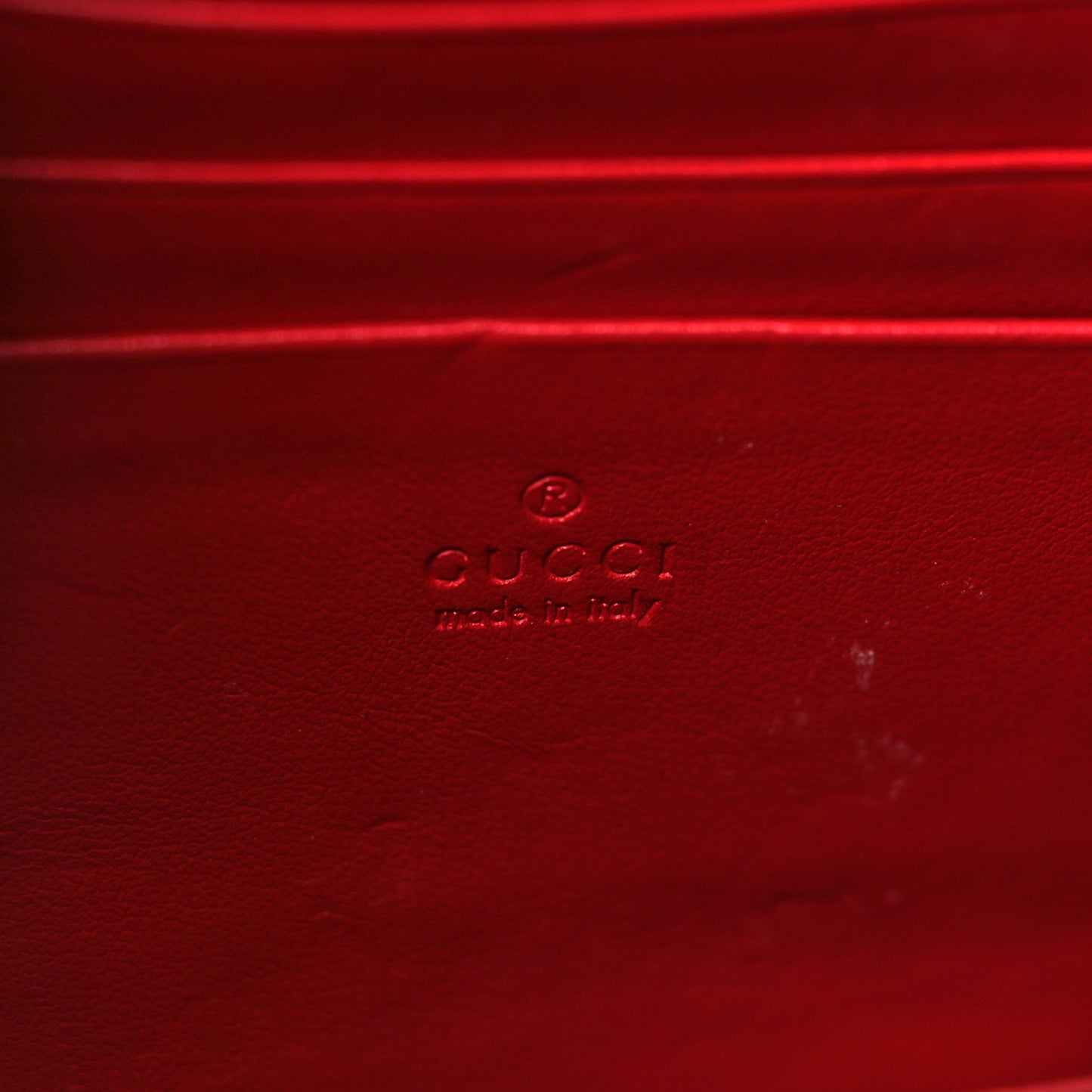 Calfskin Matelasse GG Marmont Chain Wallet Hibiscus Red