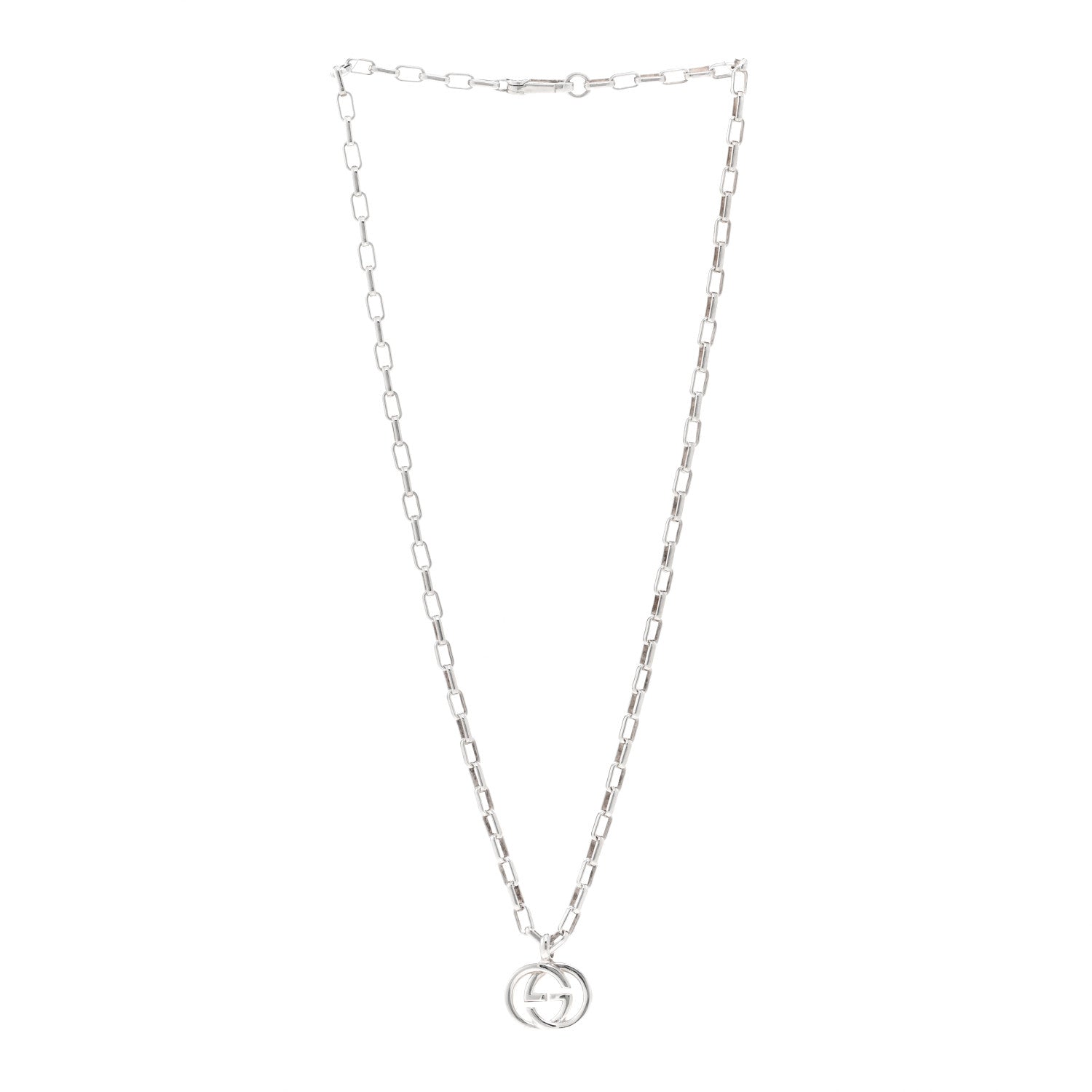 Gucci Sterling Silver Interlocking G Pendant Necklace 3 of 5