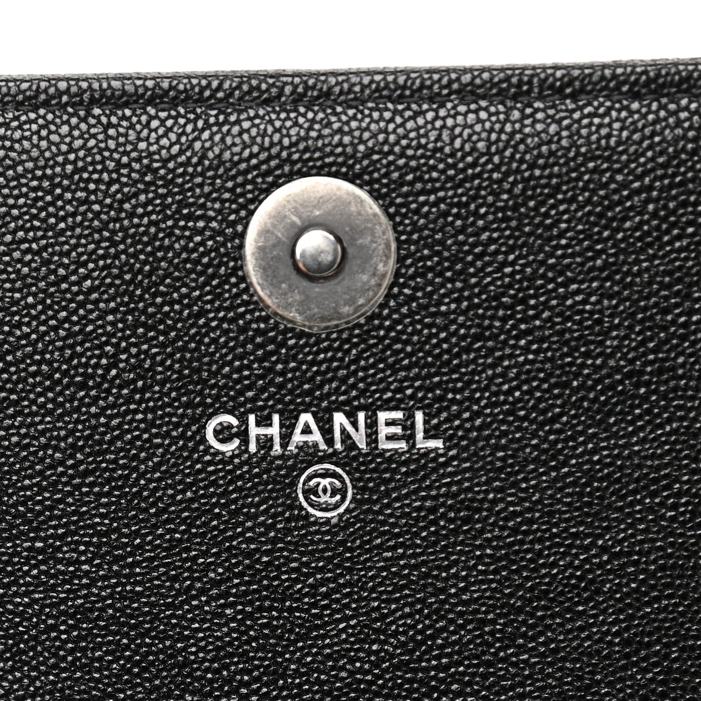 Caviar Quilted Boy Clutch With Chain Black