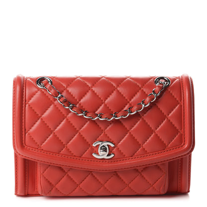 Chanel Lambskin Quilted Small Geometric Flap Red 1 of 9
