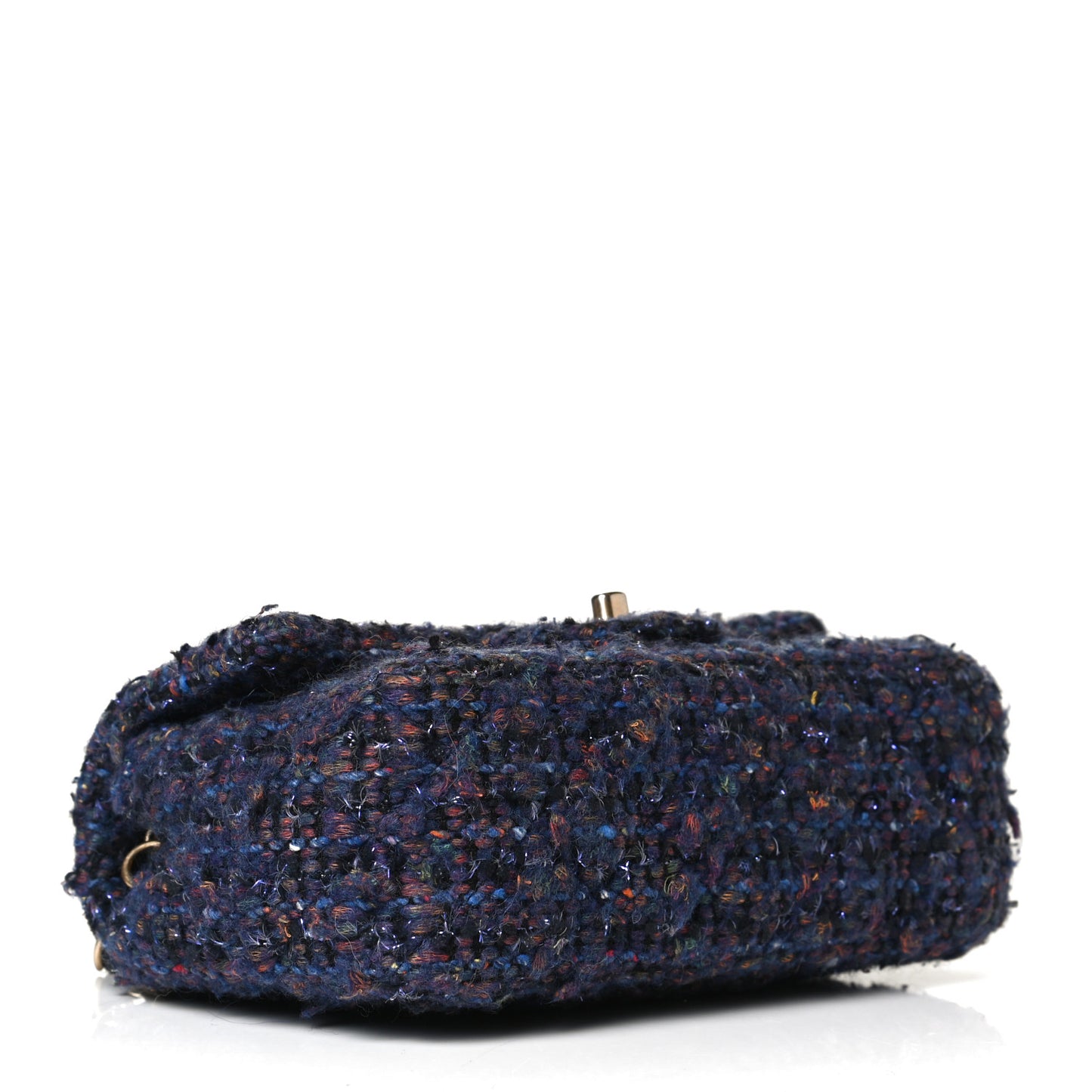 Tweed Quilted Mini Rectangular Flap Blue Multicolor