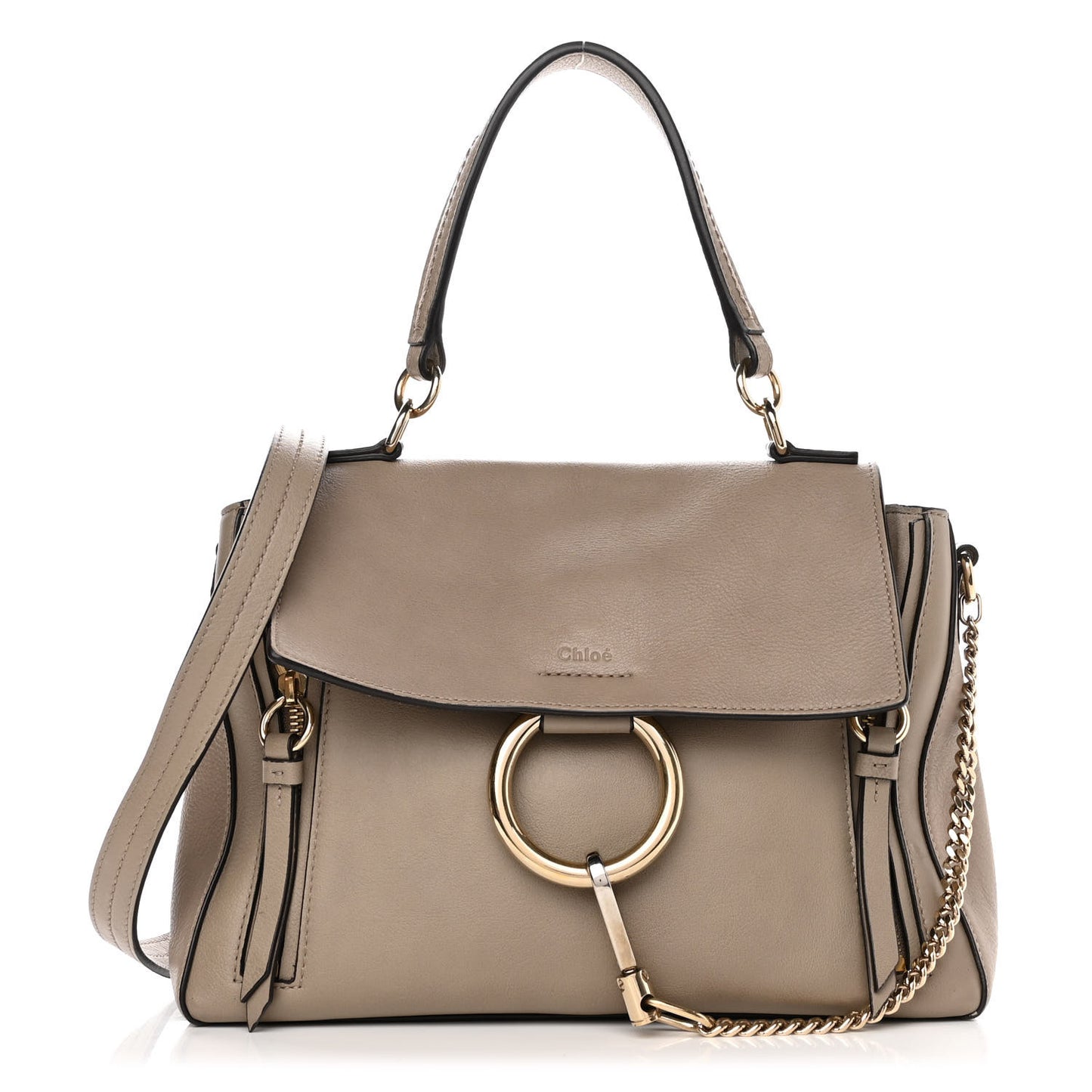 Calfskin Small Faye Day Shoulder Bag Motty Grey