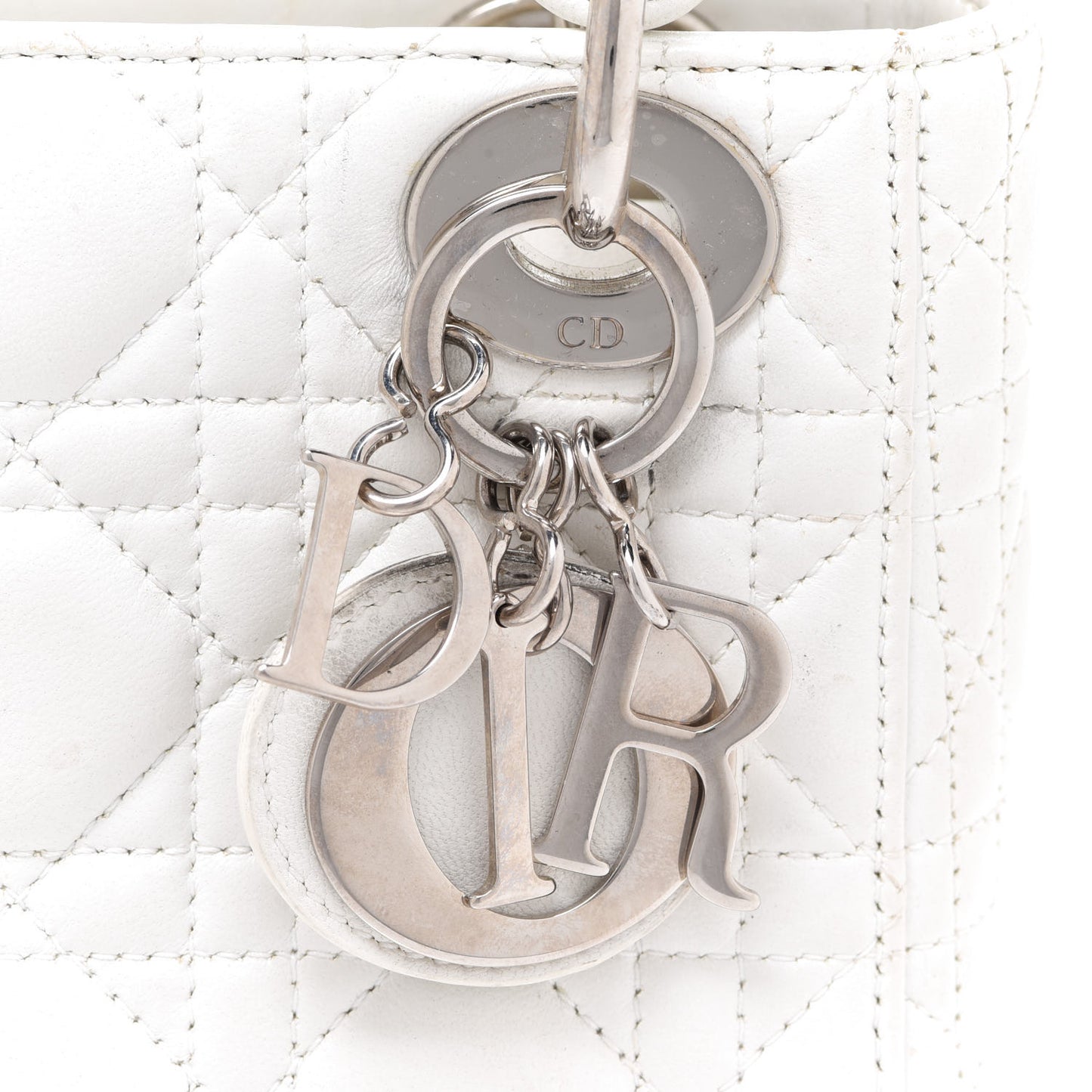 Lambskin Cannage Mini Lady Dior White