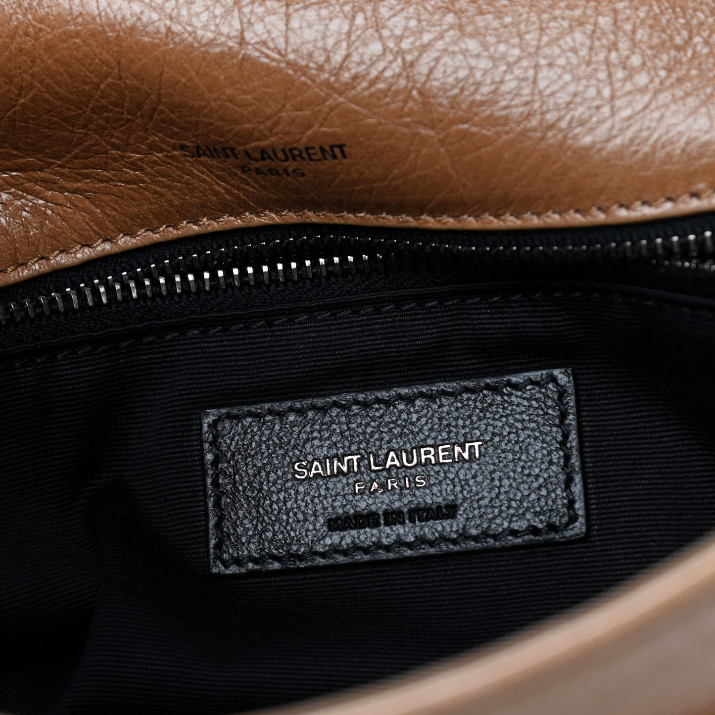 Crinkled Calfskin Matelasse Monogram Medium Niki Chain Satchel Natural Tan