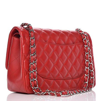Chanel Lambskin Quilted Jumbo Double Flap Red 3 of 11