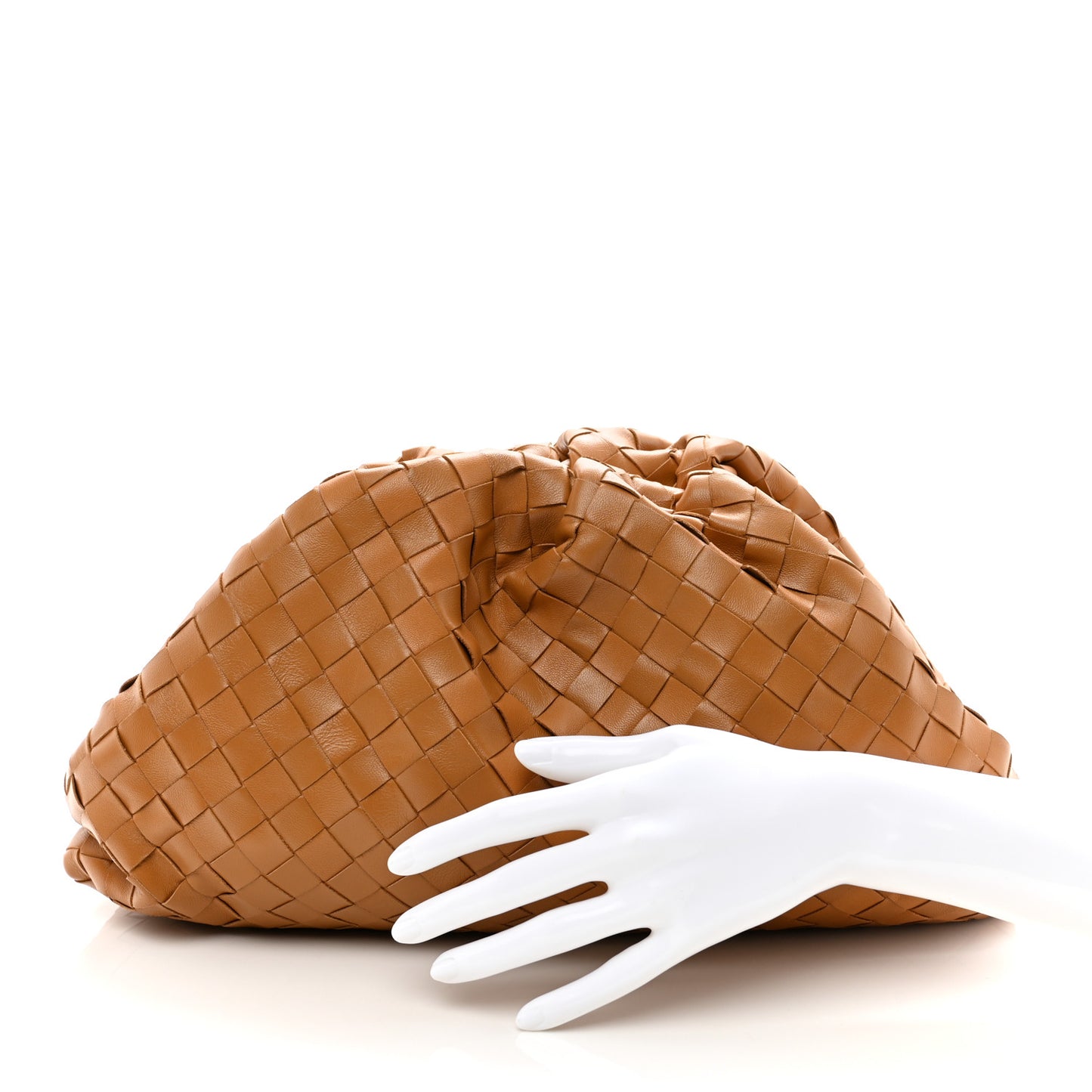 Nappa Maxi Intrecciato The Pouch Oversized Clutch Caramel
