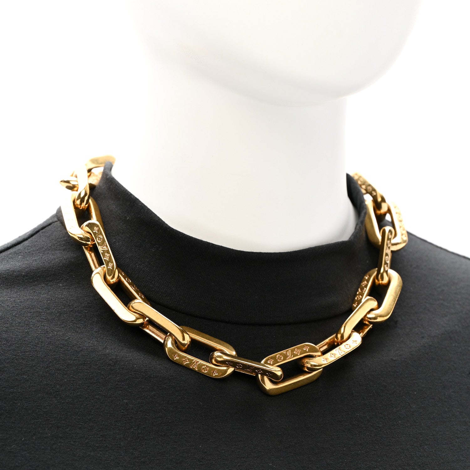 Louis Vuitton LV Edge Necklace MM Gold 2 of 5
