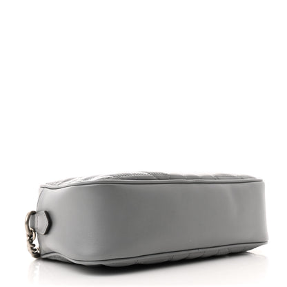 Gucci Calfskin Matelasse Aria Small GG Marmont Chain Shoulder Bag Deep Grey 4 of 10