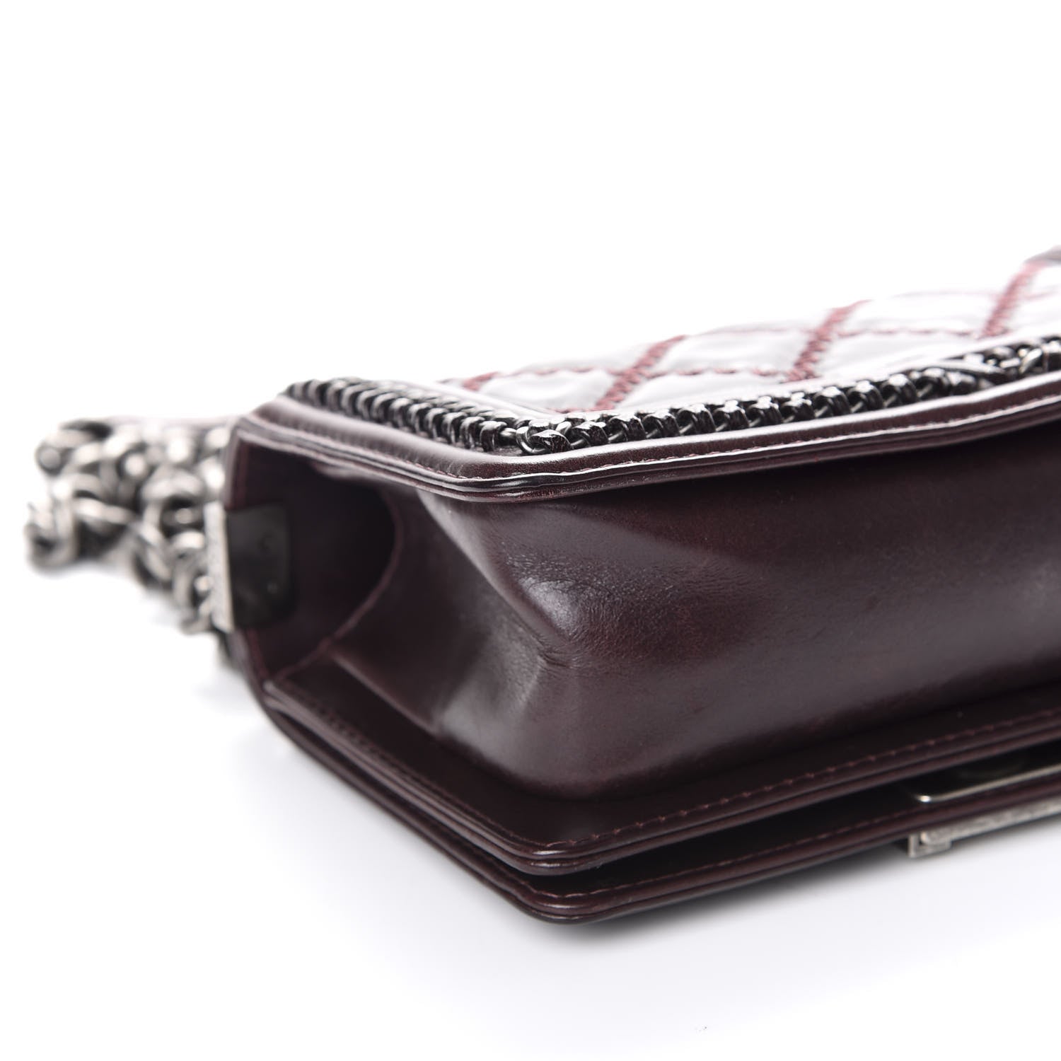 Chanel Goatskin Quilted Small Boy Handle Flap Burgundy 5 of 10