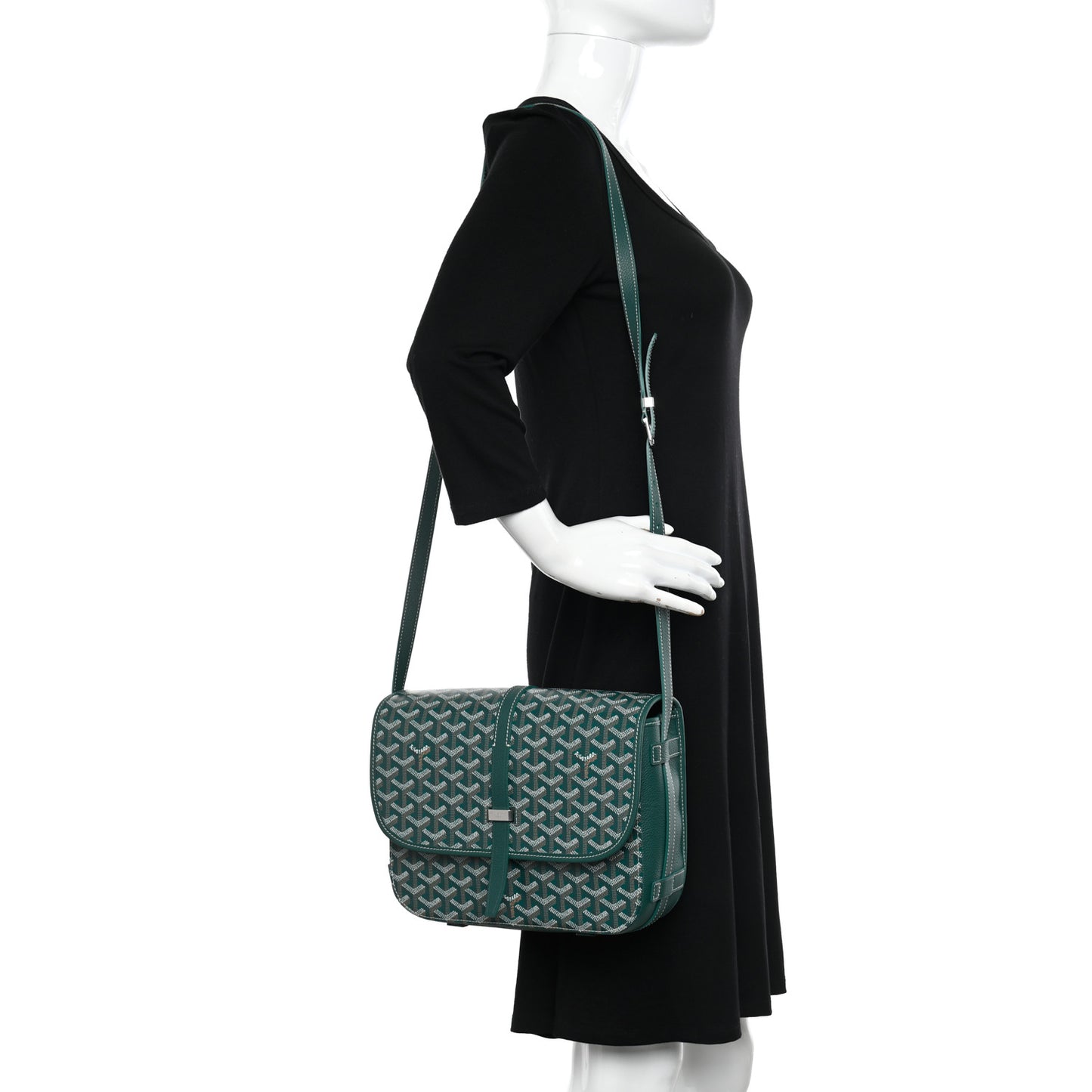 Goyardine Belvedere II MM Messenger Bag Green