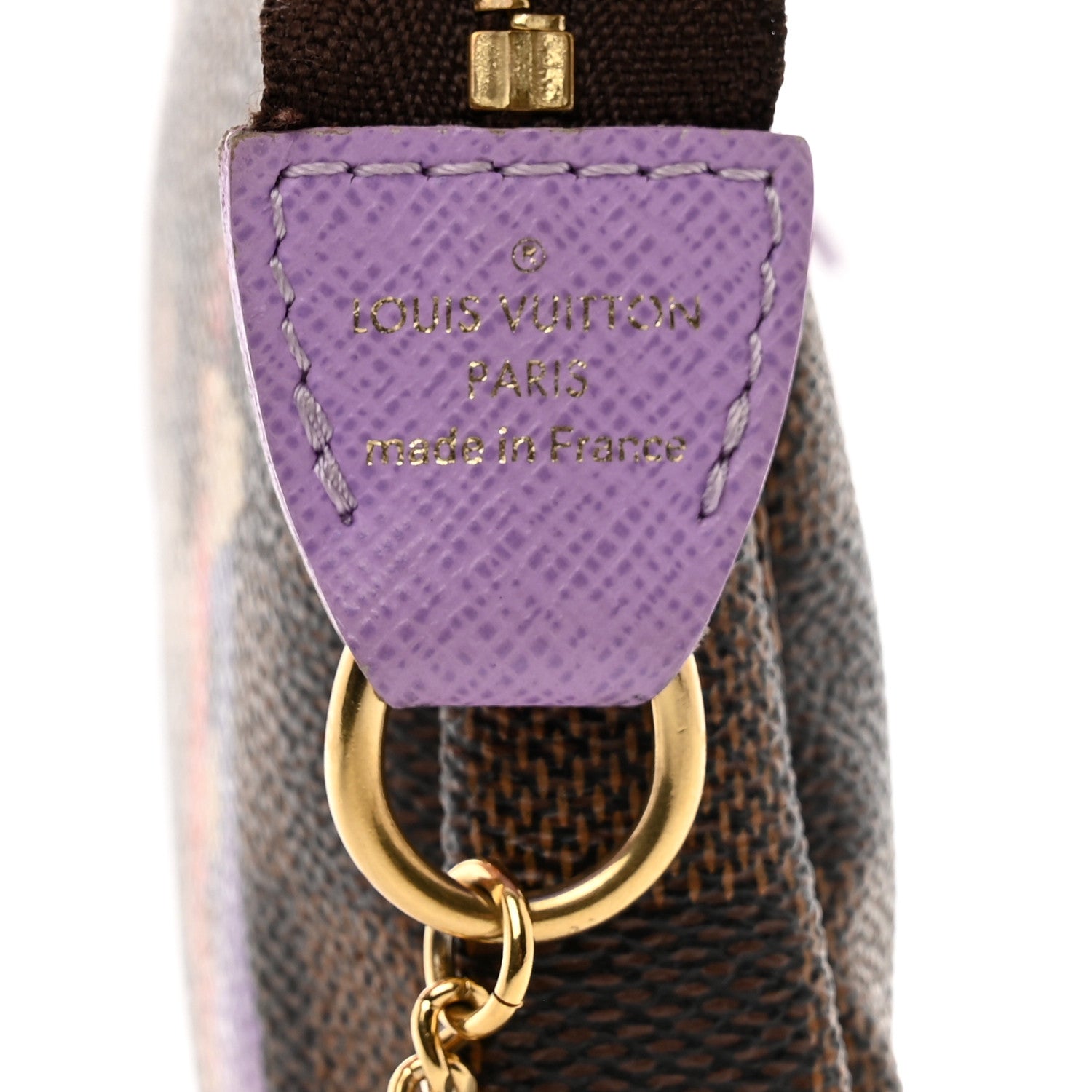Louis Vuitton Damier Ebene Illustre Mini Pochette Accessories Violet 7 of 9