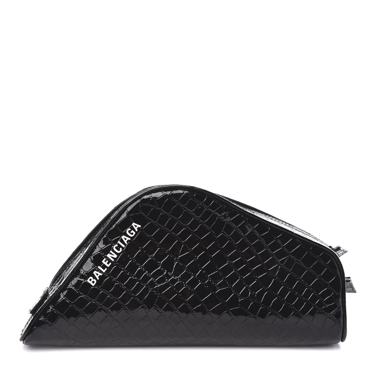 Balenciaga Calfskin Crocodile Embossed Clutch Black 1 of 7