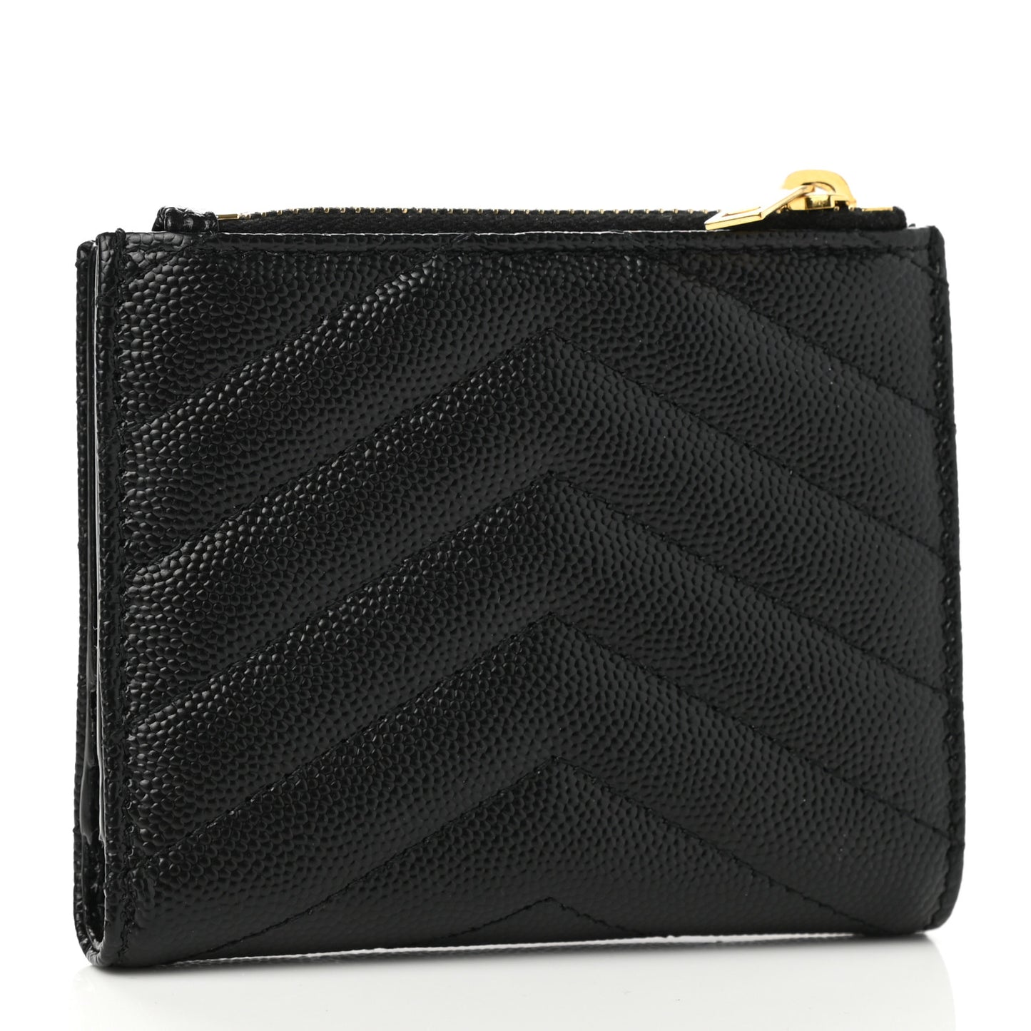 Grain De Poudre Matelasse Chevron Monogram Zipped Card Case Black