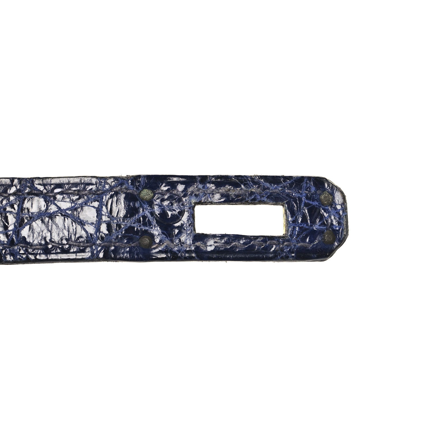 Hermes Shiny Crocodile Mini Kelly Sellier 20 Bleu Marine 7 of 19