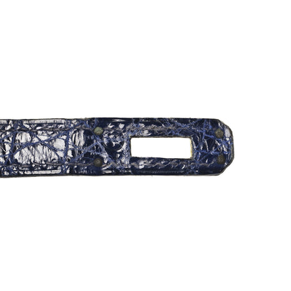 Hermes Shiny Crocodile Mini Kelly Sellier 20 Bleu Marine 7 of 19