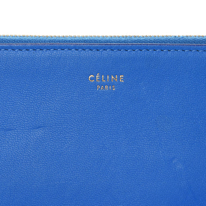Celine Lambskin Bi-Color Solo Clutch Pouch Bright Blue Peacock 7 of 10
