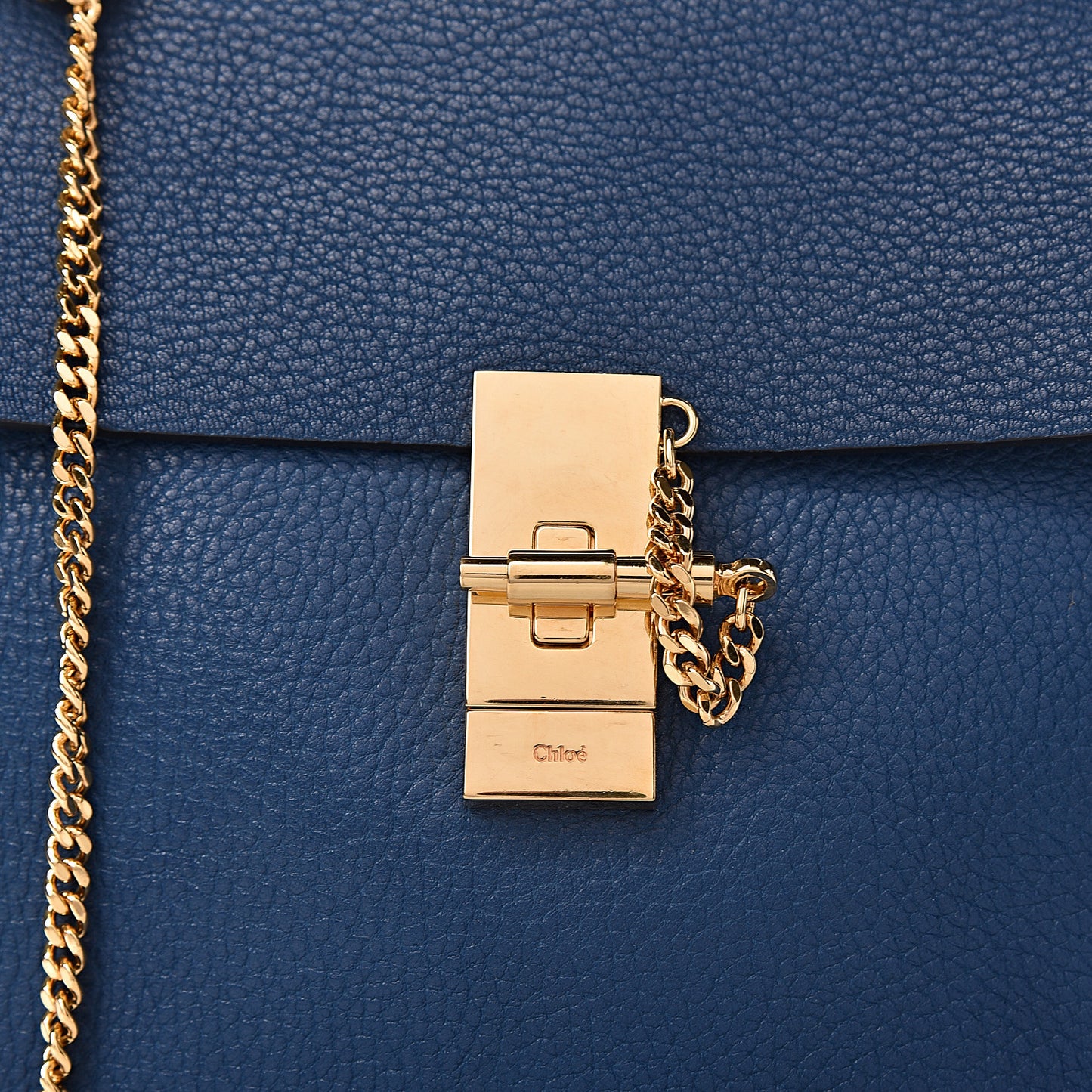 Grained Lambskin Drew Shoulder Bag Factory Blue