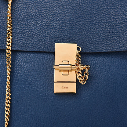 Chloe Grained Lambskin Drew Shoulder Bag Factory Blue 10 of 10