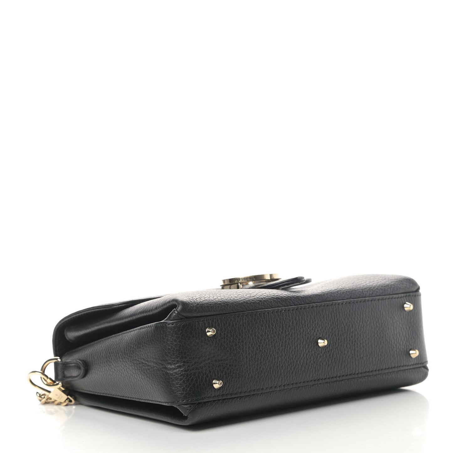 Dollar Calfskin Interlocking G Top Handle Shoulder Bag Black