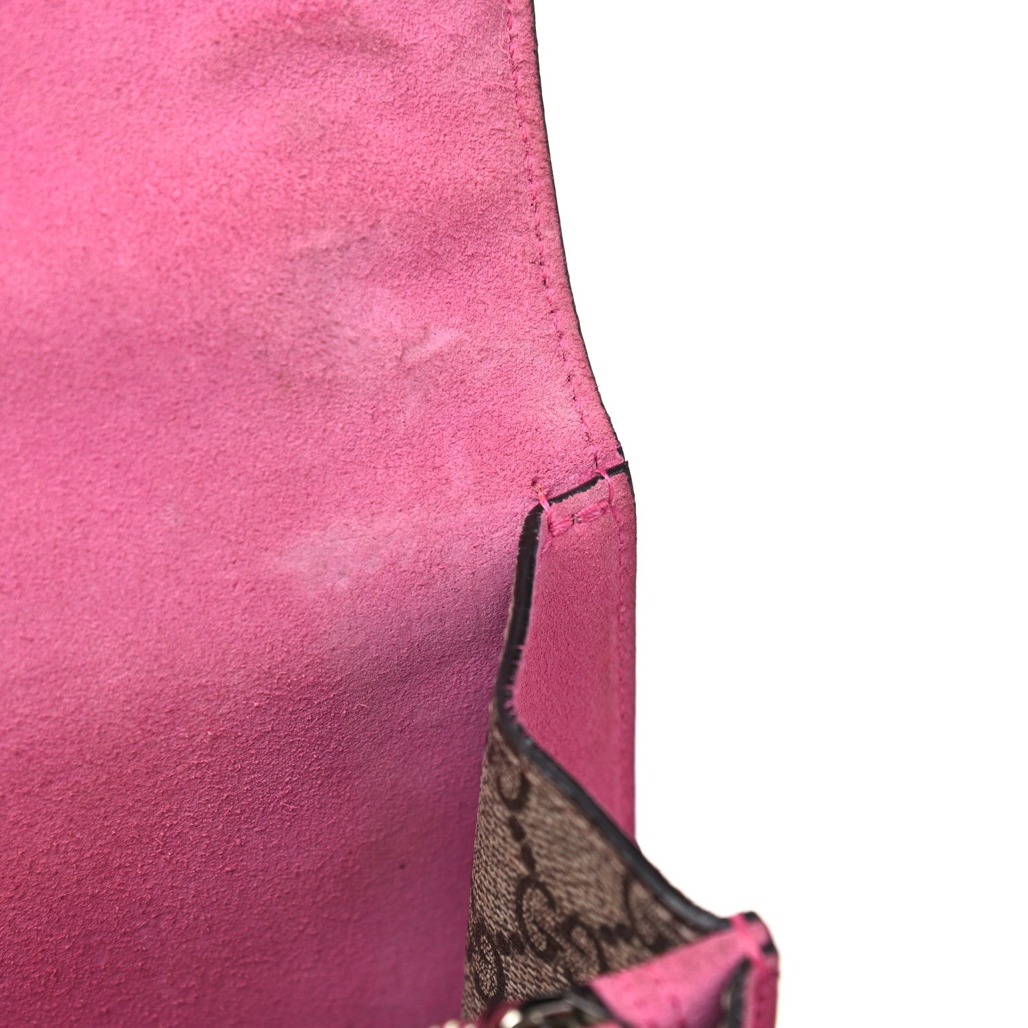 Gucci GG Supreme Monogram Suede Pierced Heart Embroidered Medium Dionysus Shoulder Bag Beige Ebony Pink Tropical Flower 5 of 15