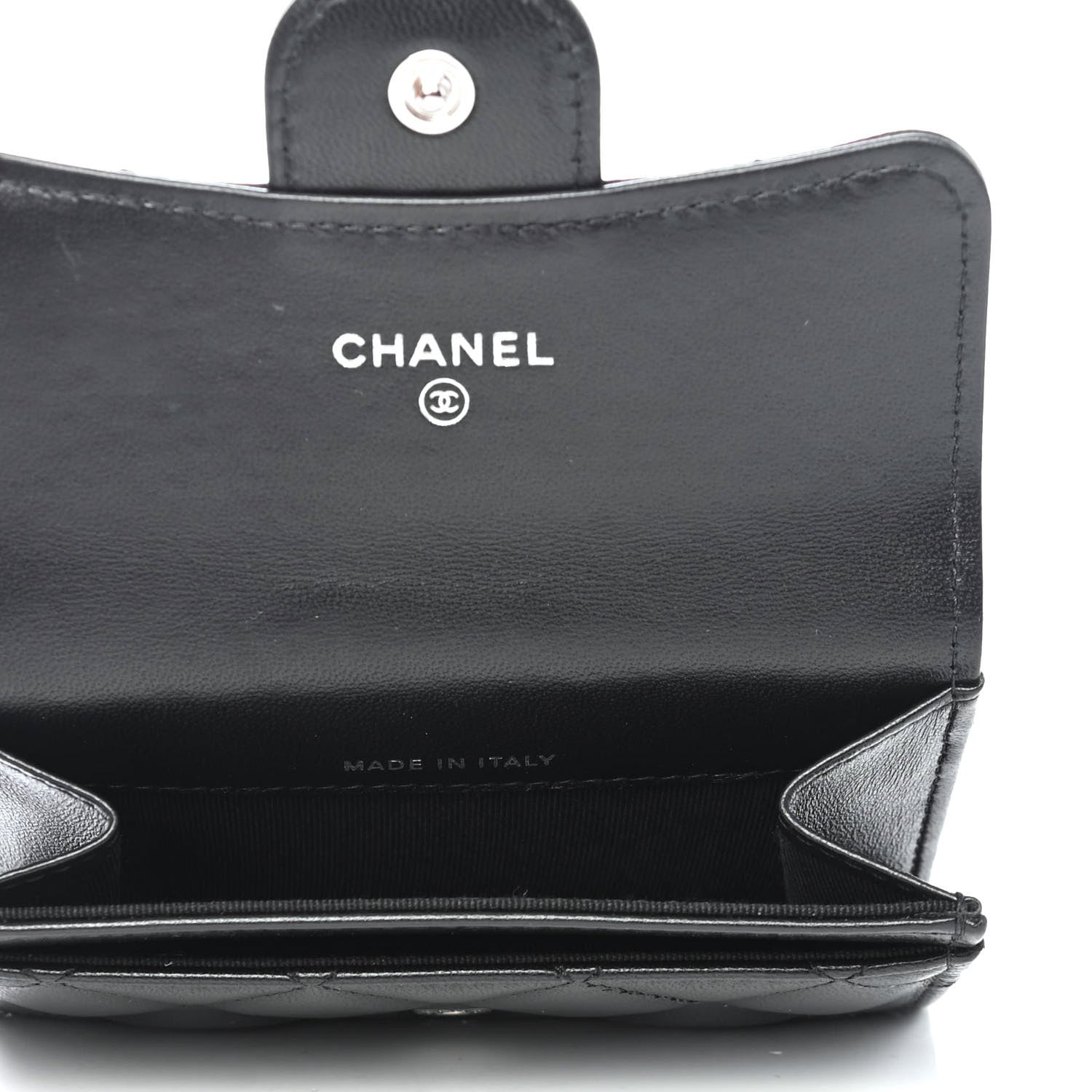 Chanel Lambskin Quilted Flap Card Holder Wallet So Black 4 of 4
